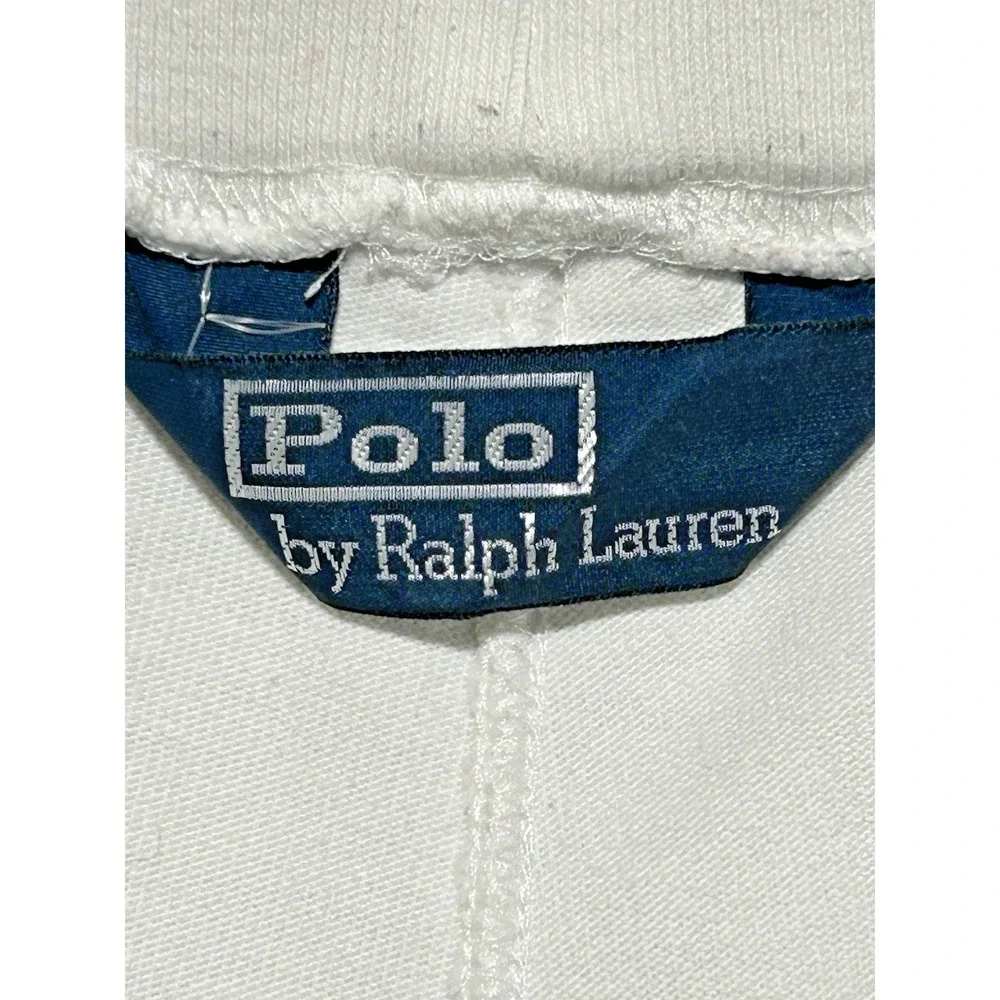 Vintage Polo Ralph‎ Lauren Mens Large Baggy 37X26 White Navy Stripe Sweatpants
